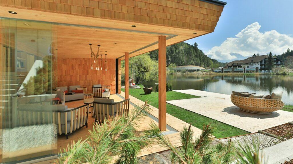 organic travel in south tyrol building with swiss pine stone