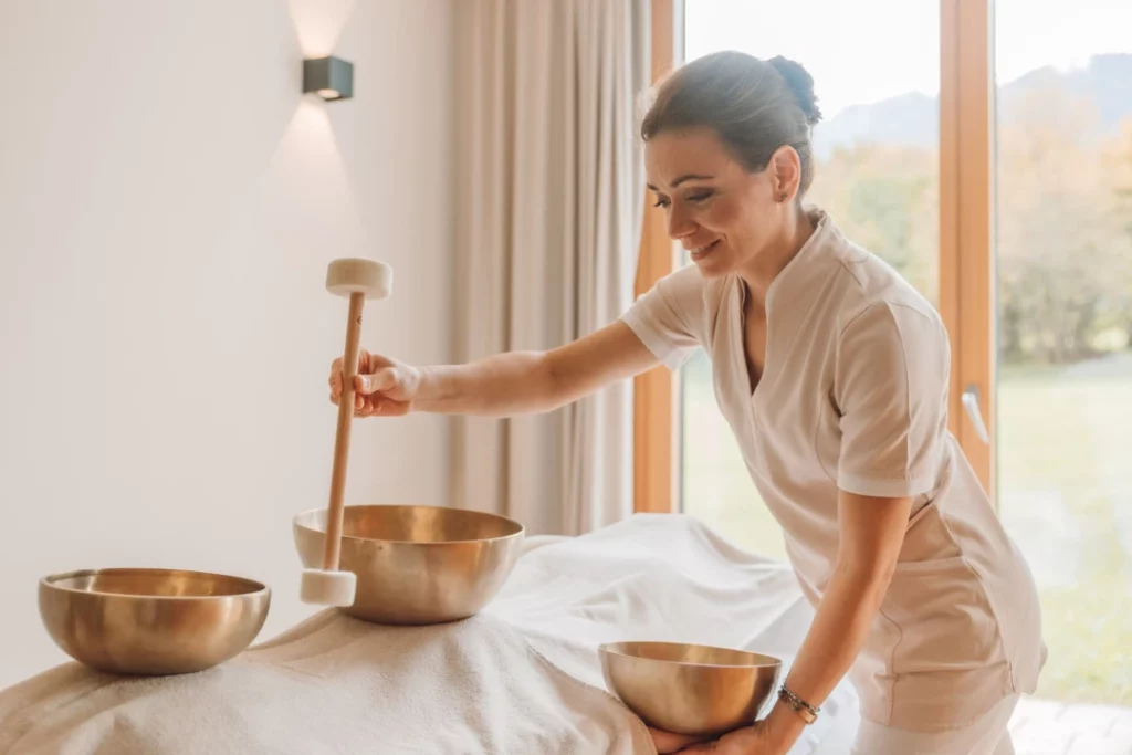 Singing Bowl Massage at Sustainable Hotels